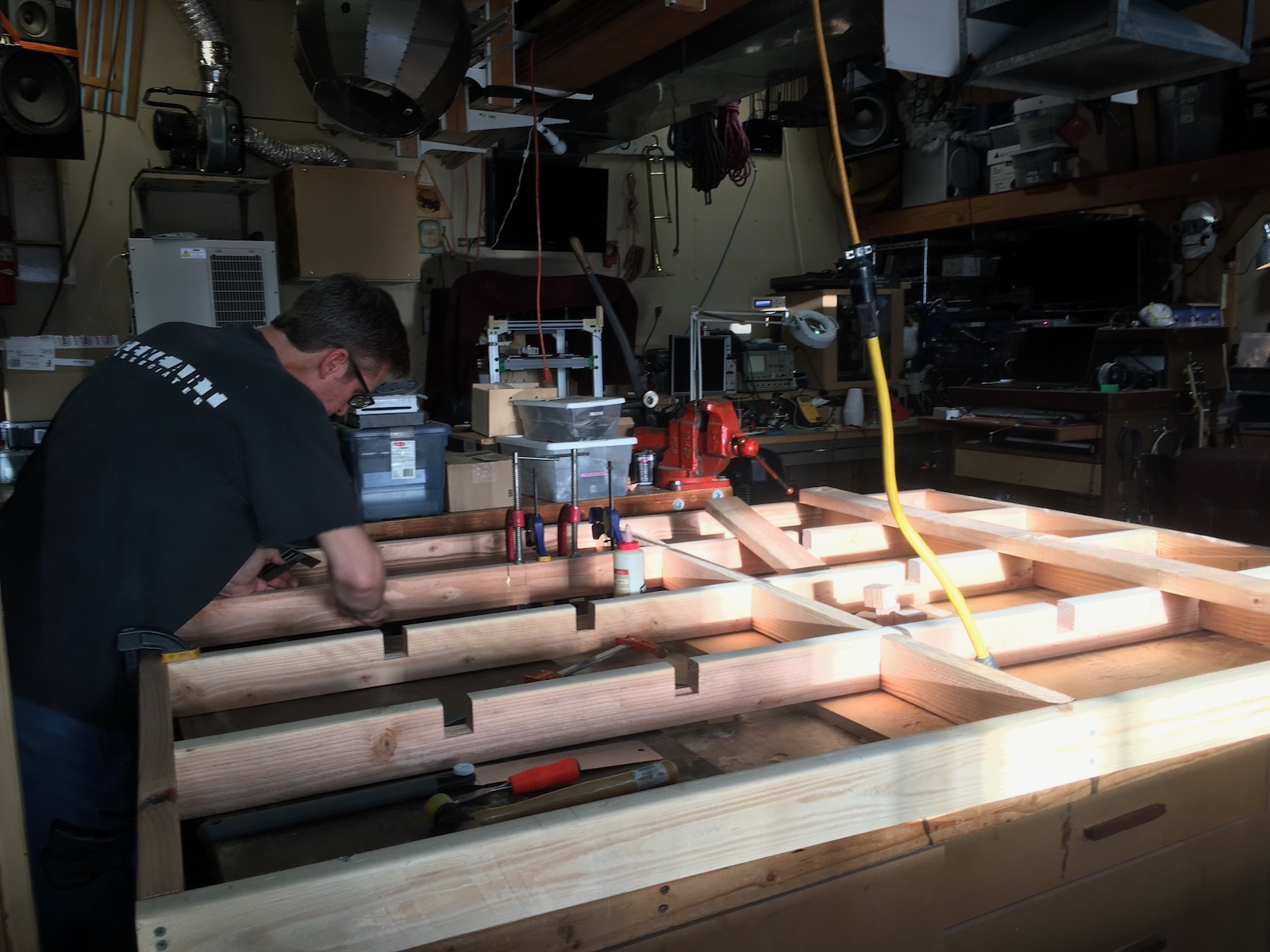 Partially assembled disco floor